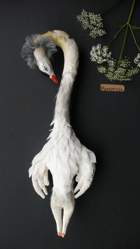 textile art swan
