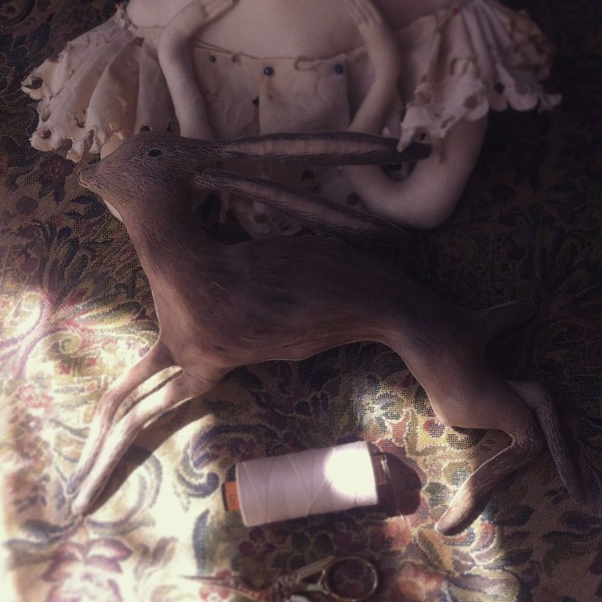textile doll hare